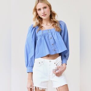 Ciao Lucia Alexandra Top Blue Size Small